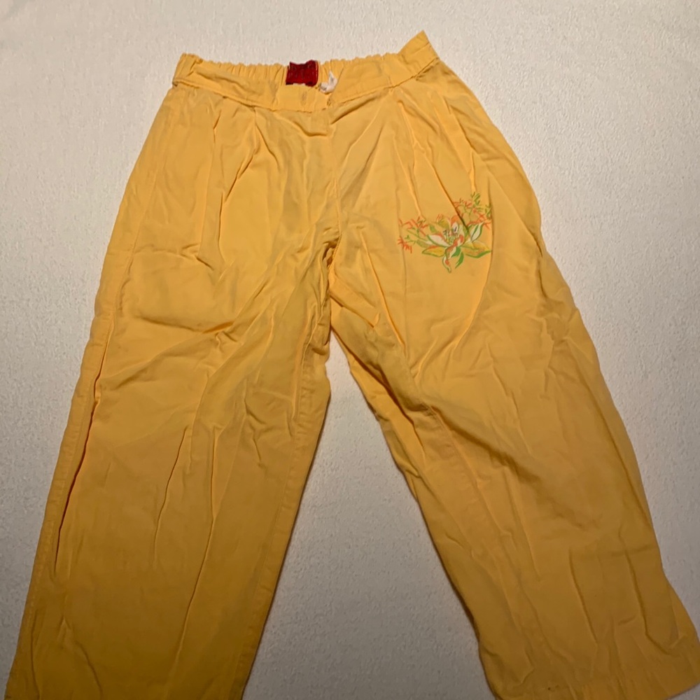 Kenzo Jungle girls cotton pants with floral detail